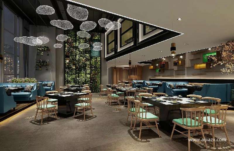 100平米火鍋店設計,小型主題火鍋店室內設計