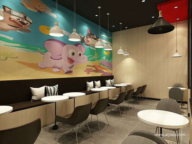 現代時尚漢堡店裝修效果圖