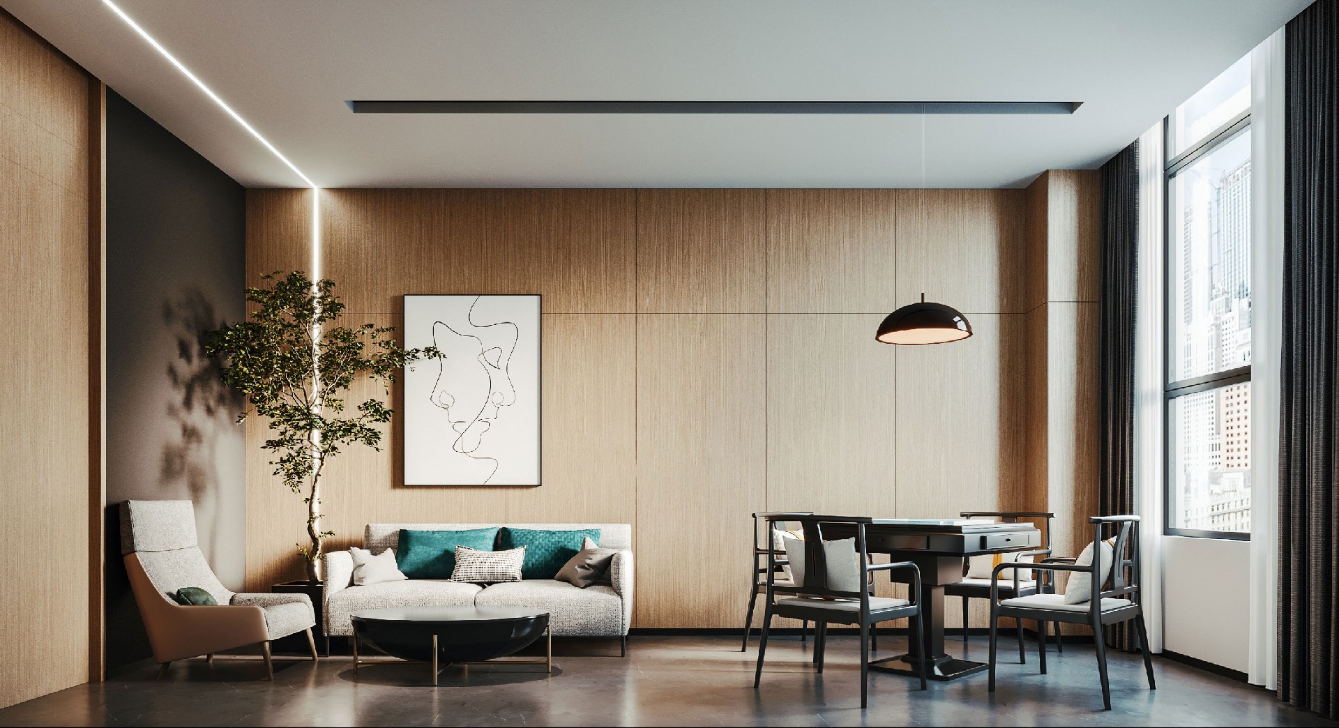 1300平米集團公司辦公室裝修設計效果圖