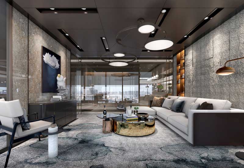 1300平米置業(yè)公司辦公室裝修設計效果圖