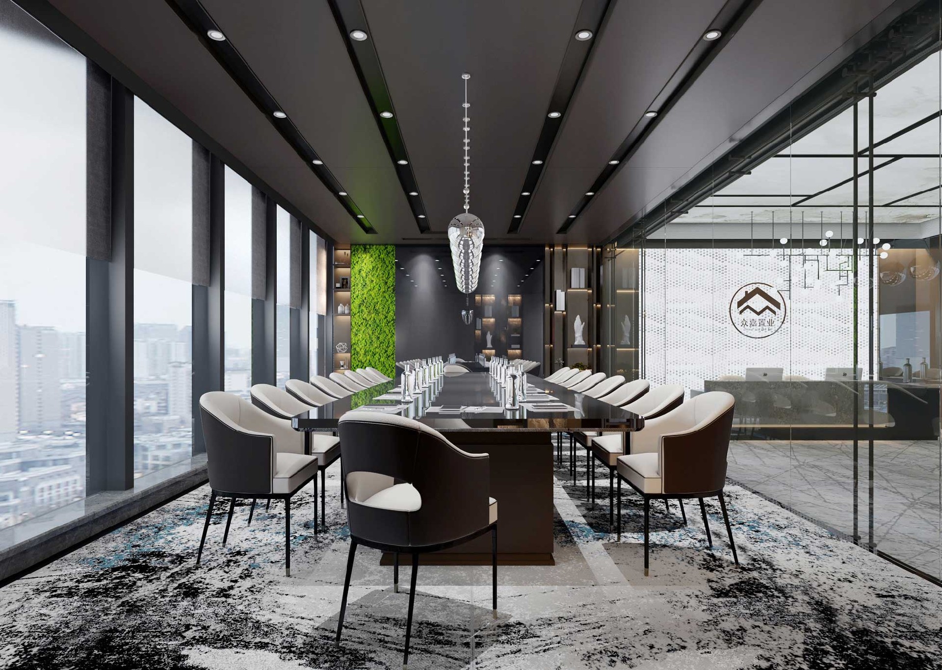 1300平米置業(yè)公司辦公室裝修設計效果圖