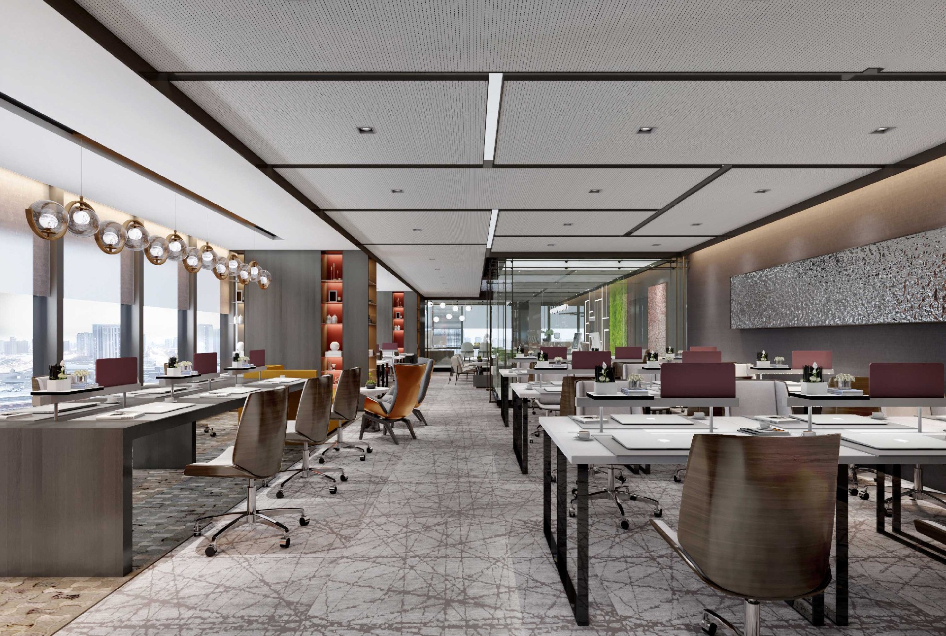 1300平米置業(yè)公司辦公室裝修設計效果圖