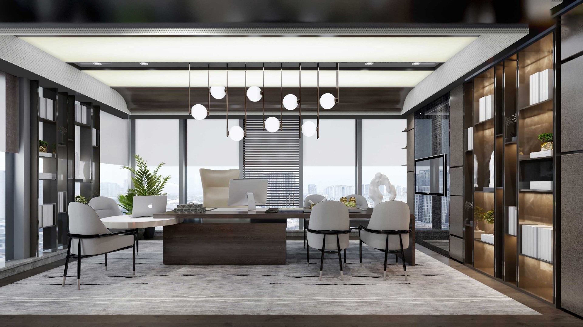 1300平米置業(yè)公司辦公室裝修設計效果圖