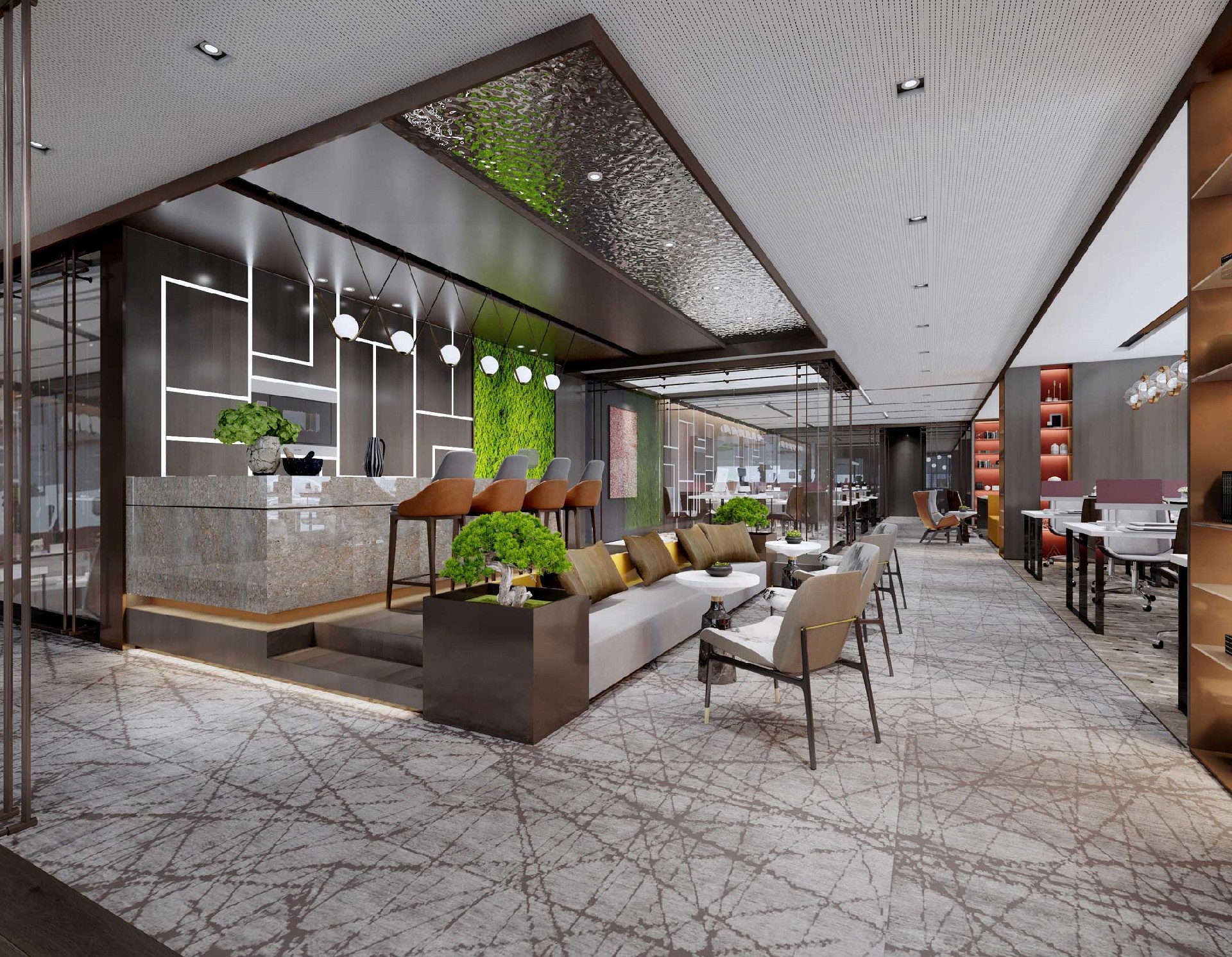 1300平米置業(yè)公司辦公室裝修設計效果圖