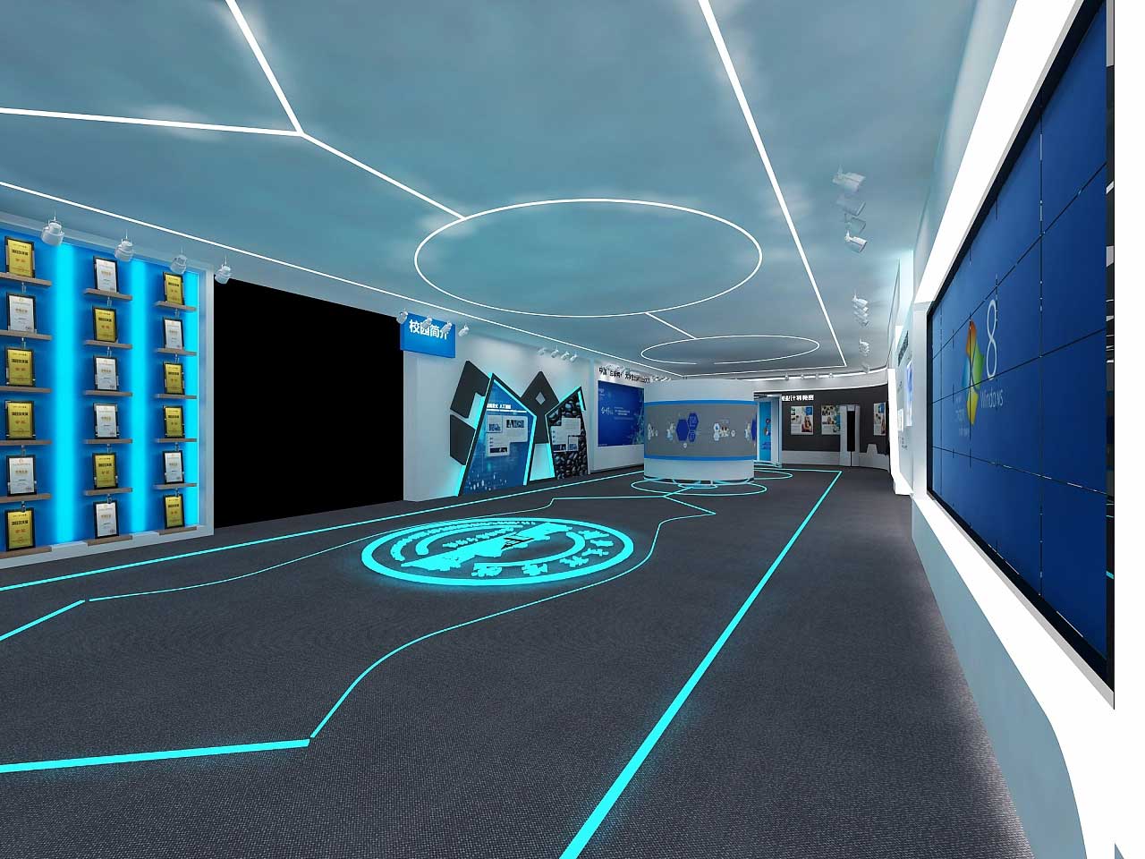 鄭州學?？萍颊桂^裝修設計效果圖