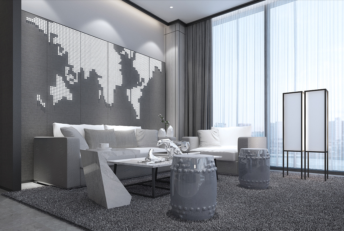 160平米極簡禪意辦公室設(shè)計效果圖賞析