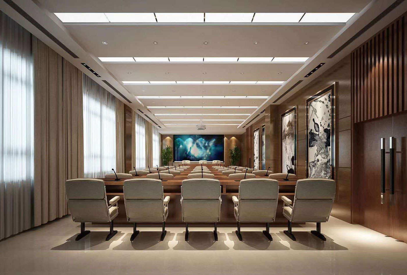 100平米會議室裝修設(shè)計(jì)效果圖合集