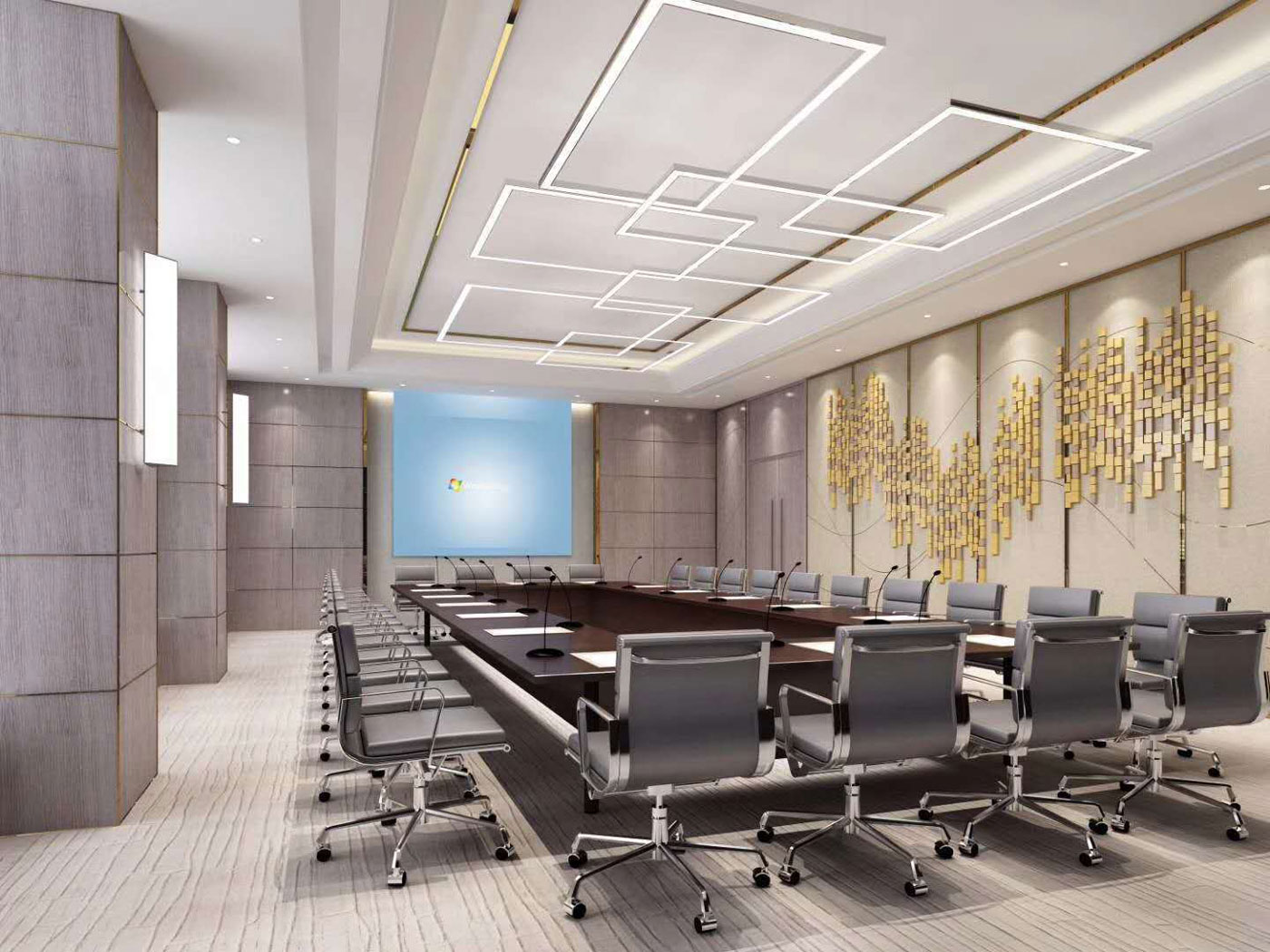 100平米會議室裝修設(shè)計(jì)效果圖合集
