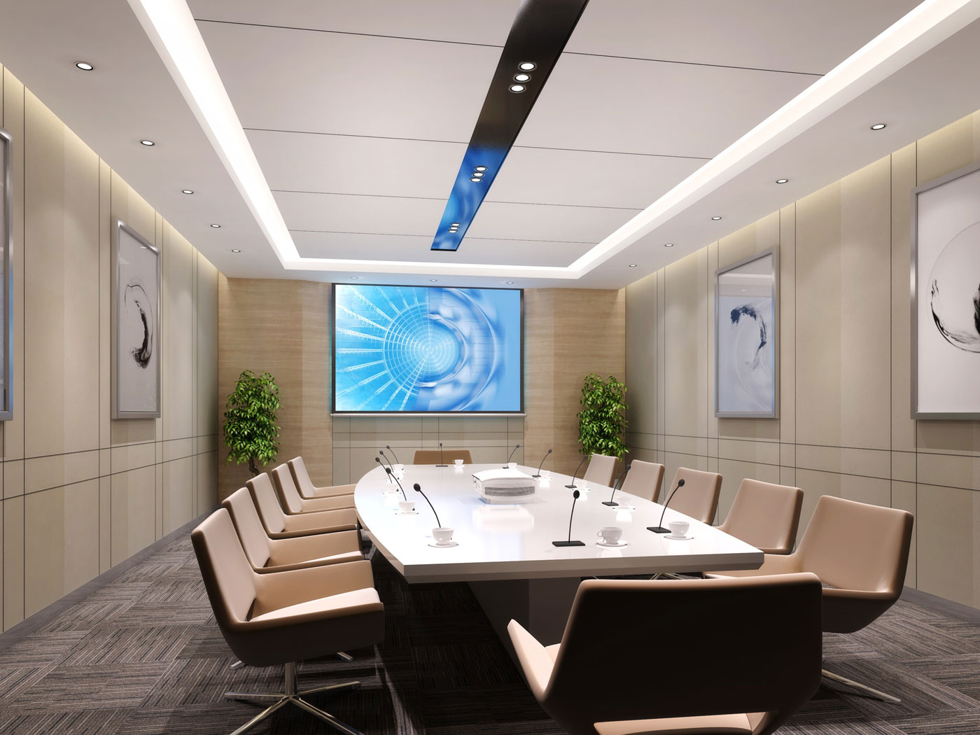 100平米會議室裝修設(shè)計(jì)效果圖合集