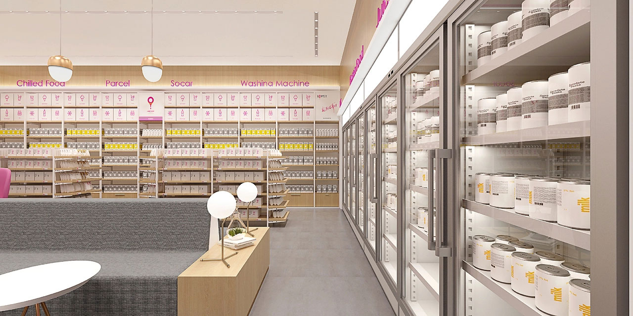 45平米鄭州樂活便利店設(shè)計(jì)效果圖