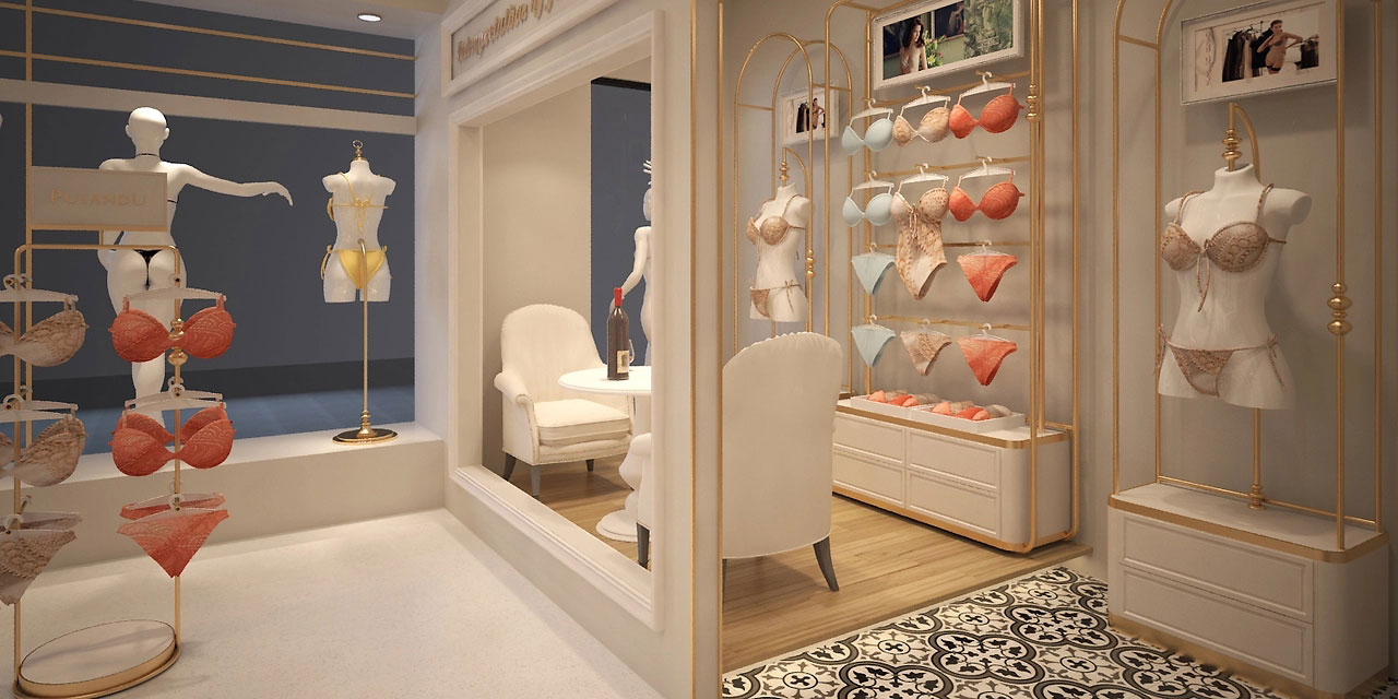 55平米鄭州內(nèi)衣店裝修設(shè)計效果圖