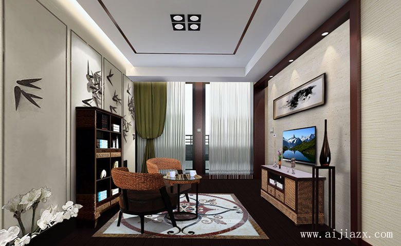 簡(jiǎn)約的新中式風(fēng)格大戶型裝修效果圖