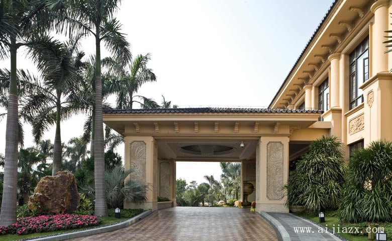 大方優美的歐式風格售樓部外觀裝修效果圖