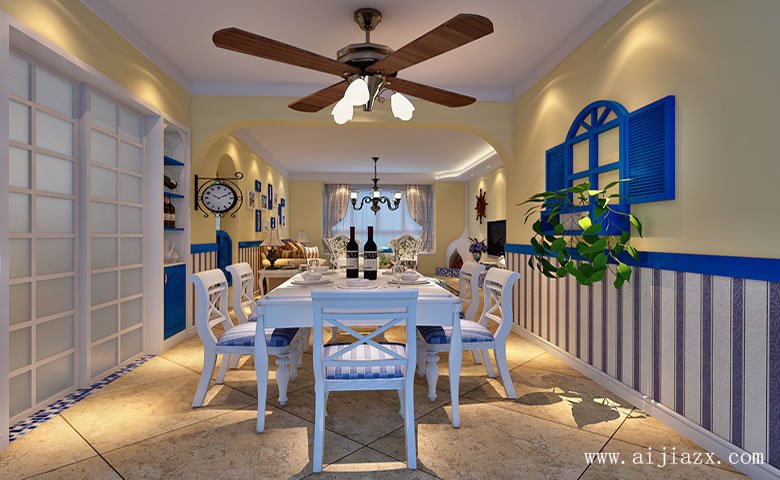 舒適溫馨的地中海風(fēng)格三居室裝修效果圖
