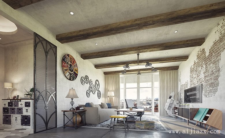 時(shí)尚的混搭風(fēng)格客廳裝修效果圖