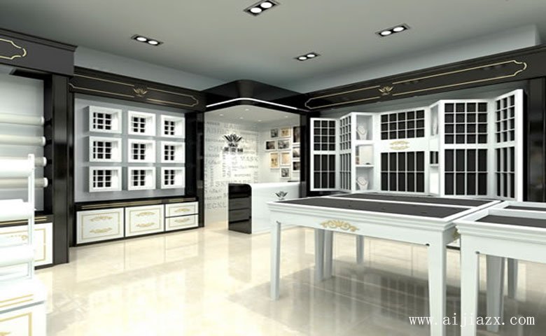 簡單實(shí)用的品牌店鋪陳列展柜區(qū)裝修效果圖