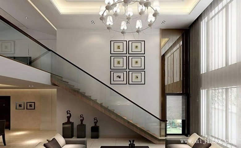 現(xiàn)代大方的簡約歐式風(fēng)格雙層別墅一樓樓道裝修效果圖