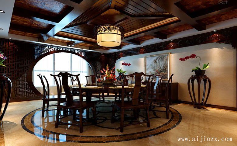 莊重大氣的傳統(tǒng)中式風格家裝餐廳裝修效果圖